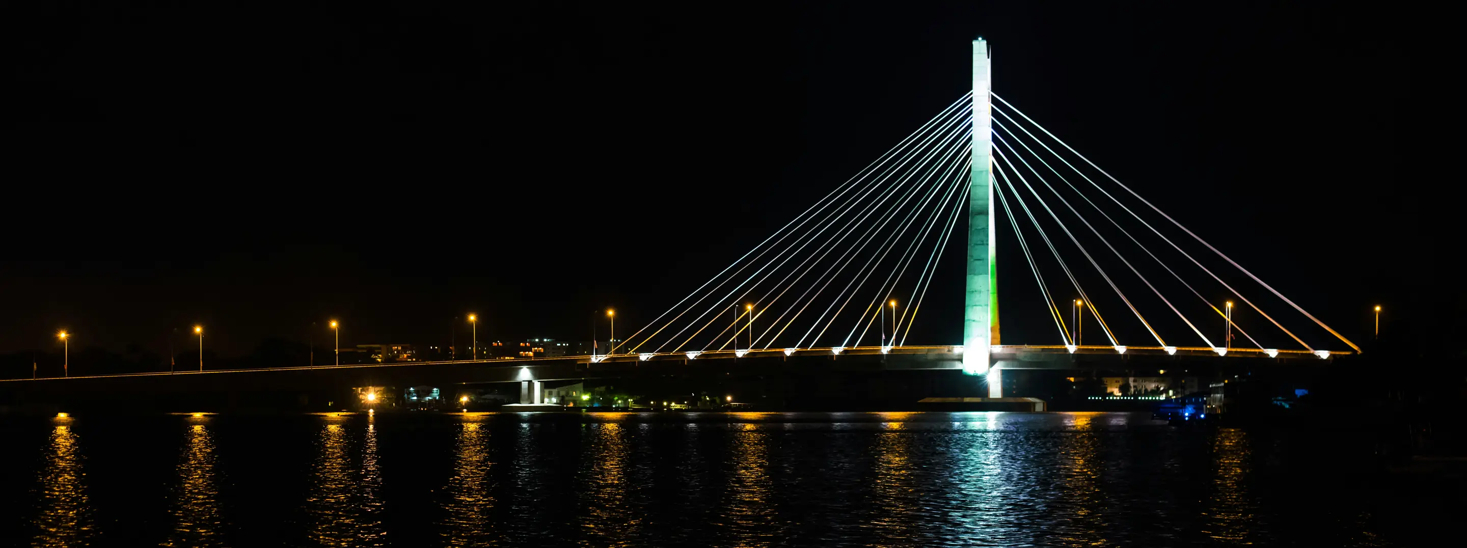 Lekki–Ikoyi Link Bridge, Lagos, at night